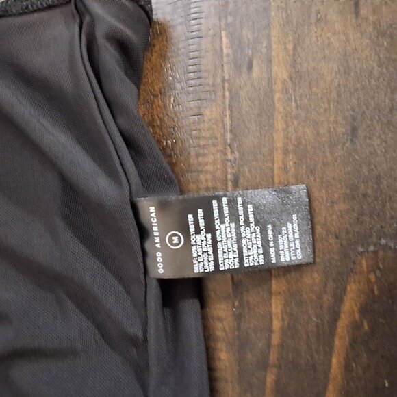 Good American Crushed Velvet Bodysuit Square Neck Textured Sz M - Picture 7 of 7